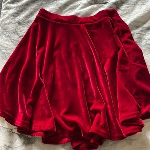 Velour red skirt